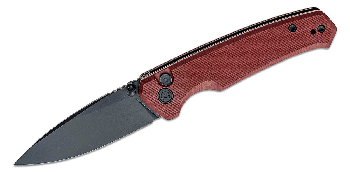 BURGUNDY G10/BLK STNWSH BLADECIVIVI KNIFE ALTUS 2.97"
