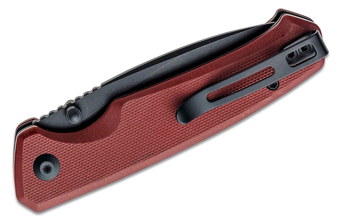 BURGUNDY G10/BLK STNWSH BLADECIVIVI KNIFE ALTUS 2.97"