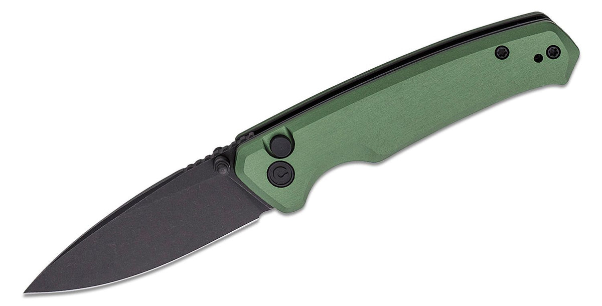 CIVIVI KNIFE ALTUS 2.97" GREEN/BLK STONEWASH BUTTON LOCK
