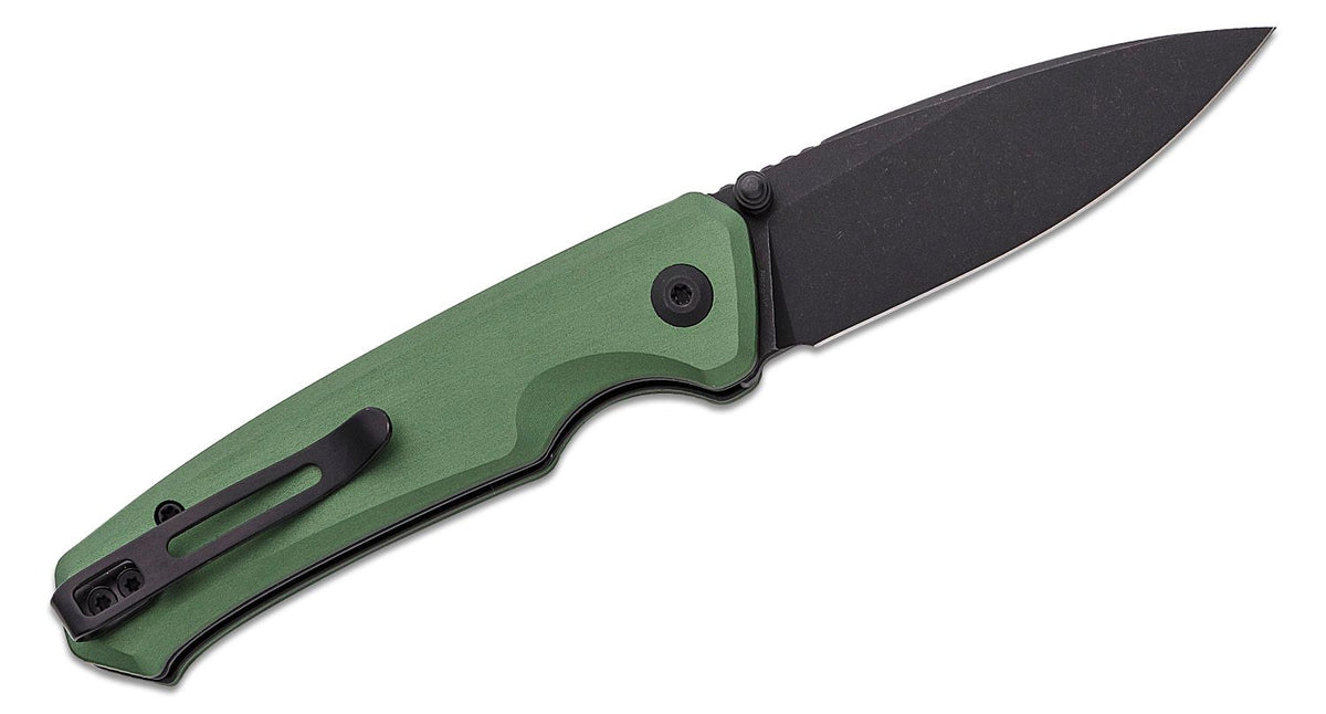 CIVIVI KNIFE ALTUS 2.97" GREEN/BLK STONEWASH BUTTON LOCK