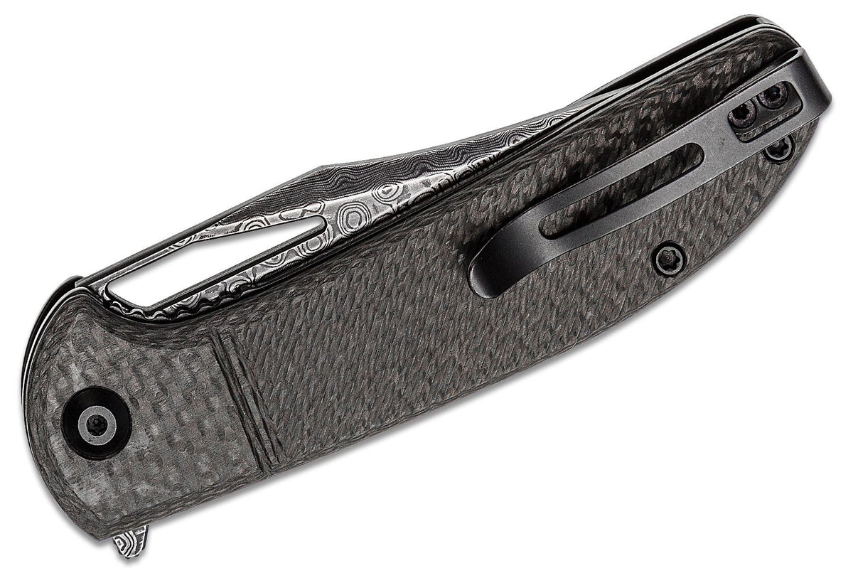 CARBON FIBER/BLACK DAMASCUSCIVIVI KNIFE ORTIS 3.25" TWILL
