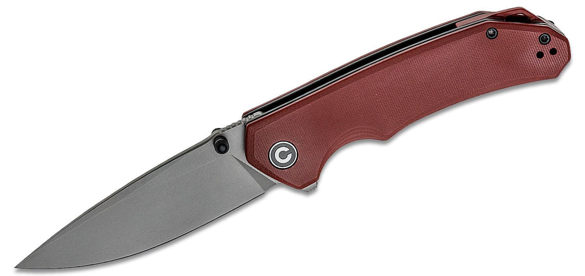 BURGUNDY G10/STONEWASHED<CIVIVI KNIFE BRAZEN 3.46"
