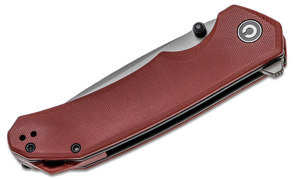 BURGUNDY G10/STONEWASHED<CIVIVI KNIFE BRAZEN 3.46"