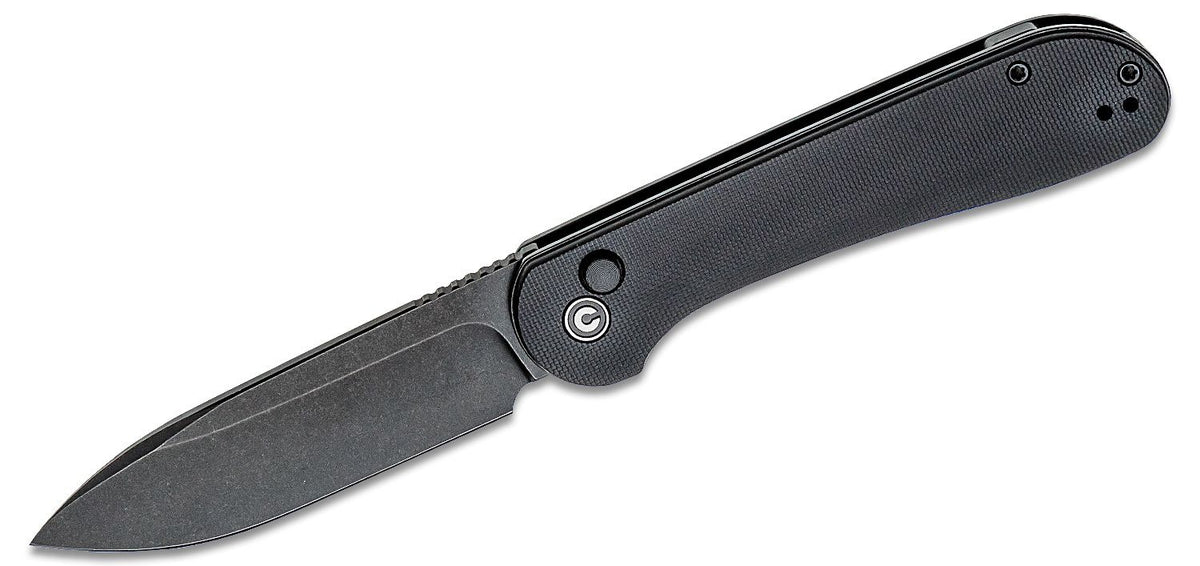 BLACK G-10/BLACK STONEWASHCIVIVI KNIFE ELEMENTUM 3.47"