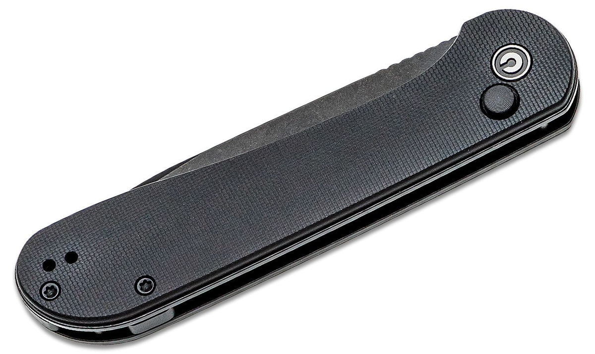 BLACK G-10/BLACK STONEWASHCIVIVI KNIFE ELEMENTUM 3.47"