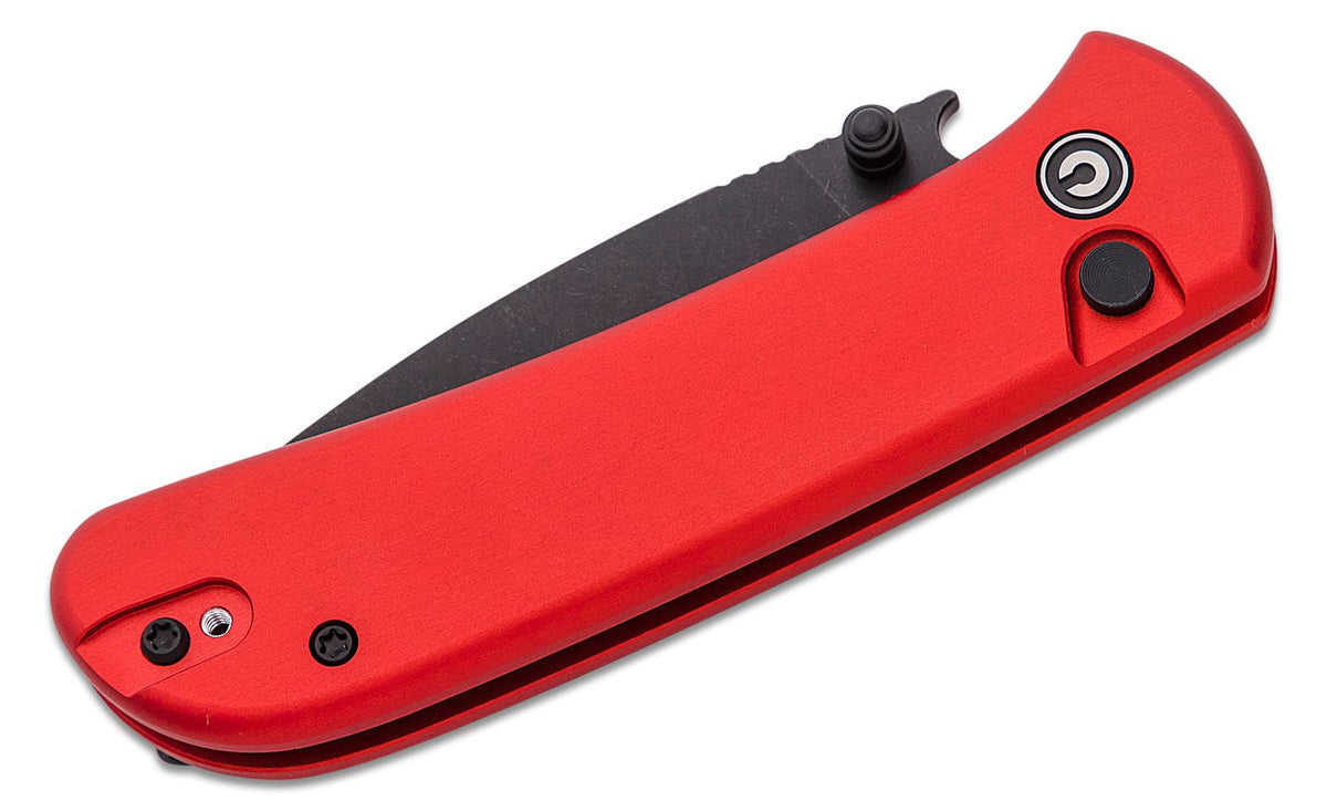 BLK STONEWASH BUTTON LOCKCIVIVI KNIFE QUIBIT 2.98" RED/