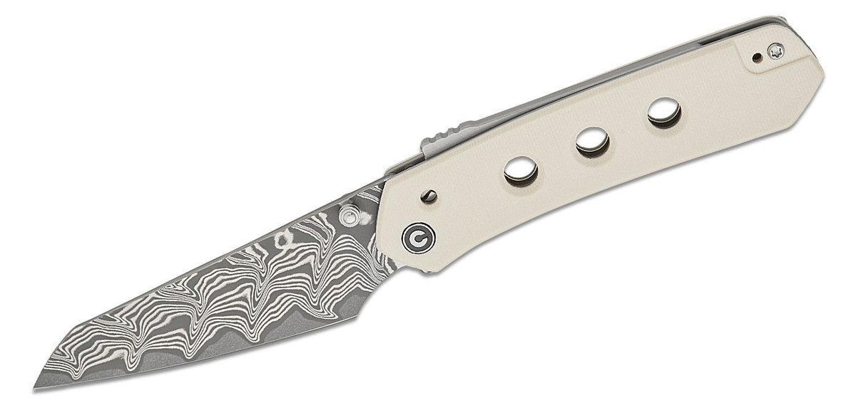 CIVIVI KNIFE VISION FG 3.54" IVORY G-10/DAMASCUS BLADE