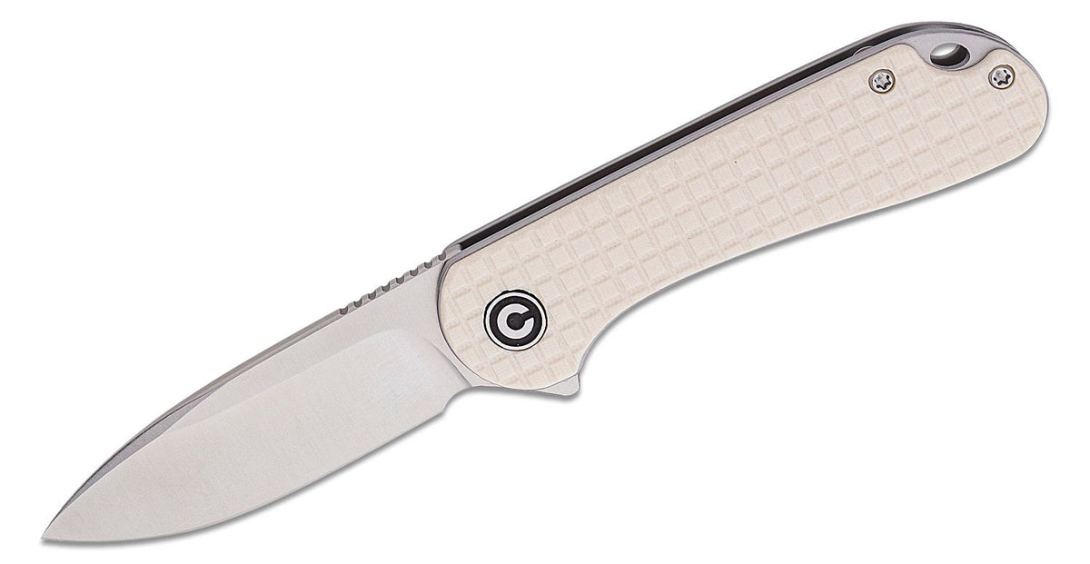CIVIVI KNIFE ELEMENTUM 2.96" IVORY G10/SATIN D2 LINER LOCK