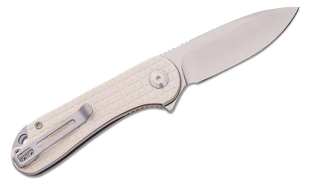 CIVIVI KNIFE ELEMENTUM 2.96" IVORY G10/SATIN D2 LINER LOCK