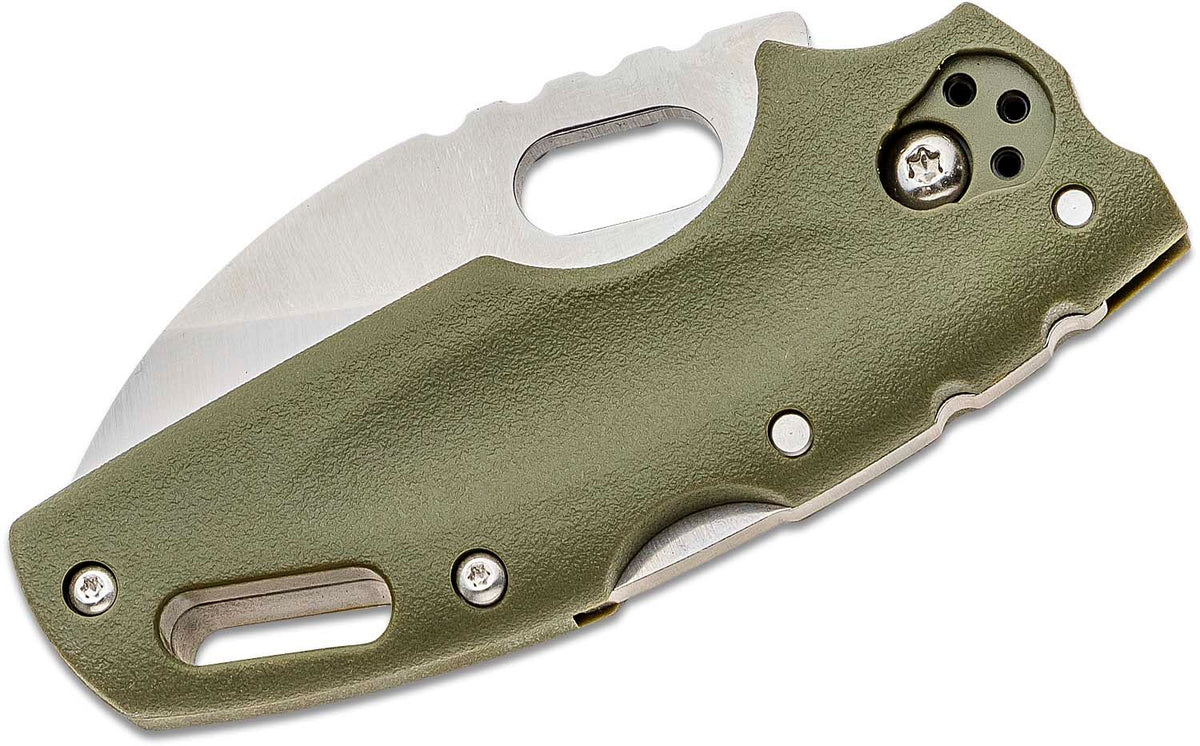 COLD STEEL TUFF LITE 2.5&quot; OD GREEN PLAIN EDGE CLIP FOLDER