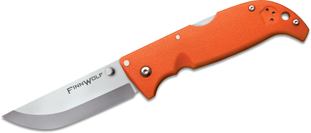 COLD STEEL FINN WOLF 3.5&quot; BLZ ORANGE CLIP FOLDER W/TRI-AD LK