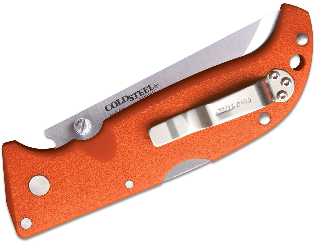 COLD STEEL FINN WOLF 3.5&quot; BLZ ORANGE CLIP FOLDER W/TRI-AD LK