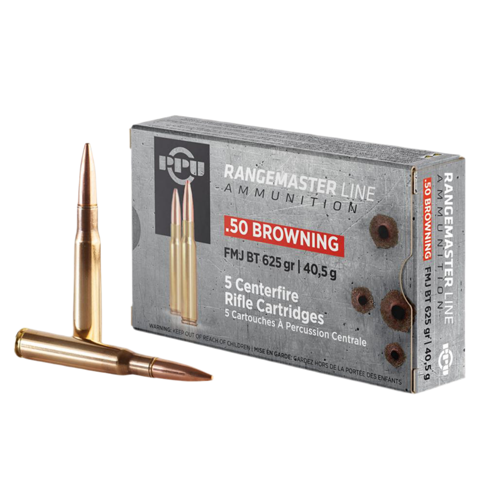 PPU .50 BMG RangeMaster FMJ 625GR MC 120RD