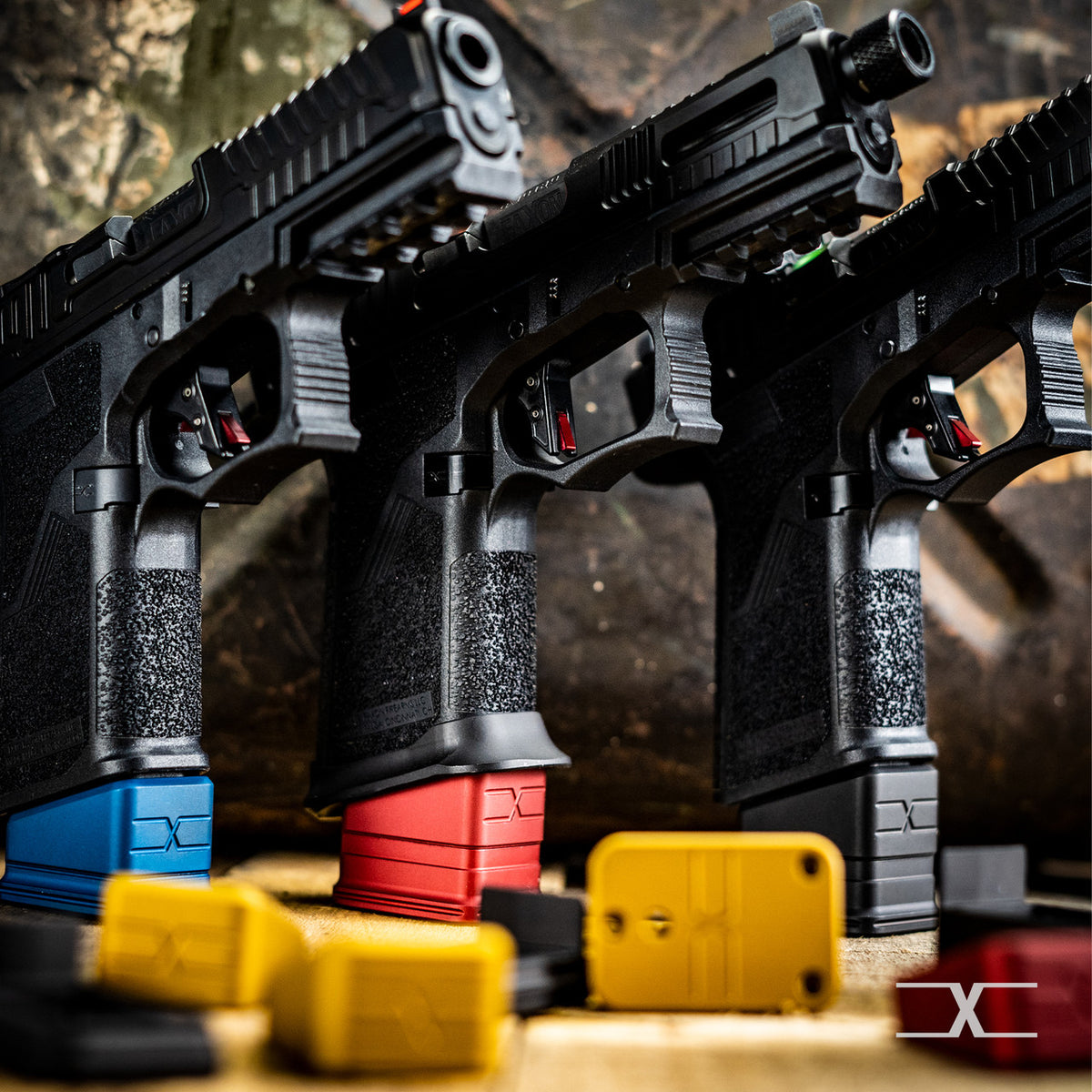 FAXON MAG EXT COMBO +3 &amp; +5 BLACK GLOCK 19
