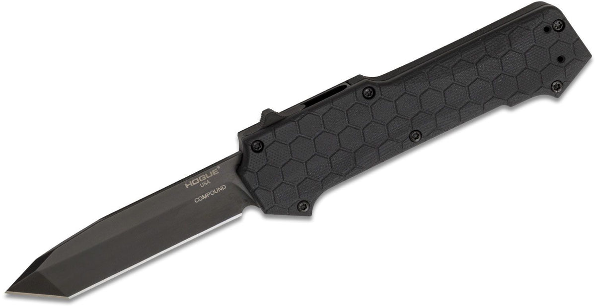 HOGUE COMPOUND 3.5&quot; OTF AUTO G-10 FRAME G-MASCUS BLK TANTO