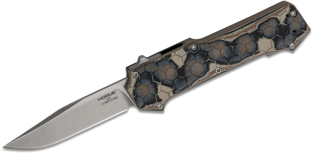 HOGUE COMPOUND 3.5&quot; OTF AUTO G-10 FRAME G-MASCUS DRK EARTH