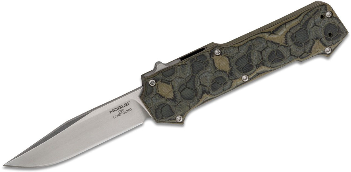 HOGUE COMPOUND 3.5&quot; OTF AUTO G-10 FRAME G-MASCUS GREEN