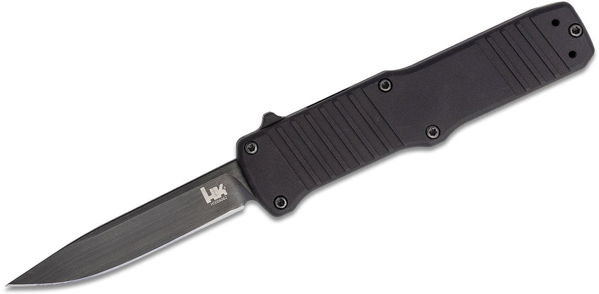 HOGUE HK HADRON 3.375&quot; OTF AUTO CLIP PT ALUM FR MATTE BLK