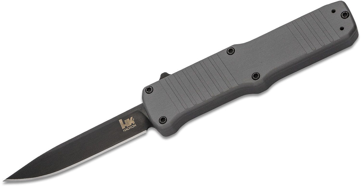 HOGUE HK HADRON 3.375&quot; OTF AUTO CLIP PT ALUM FRAME GRAY