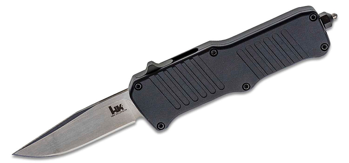HOGUE HK MINI INCURSION 2.95&quot; OTF KNIVE CLIP PT ALUM MATT BL