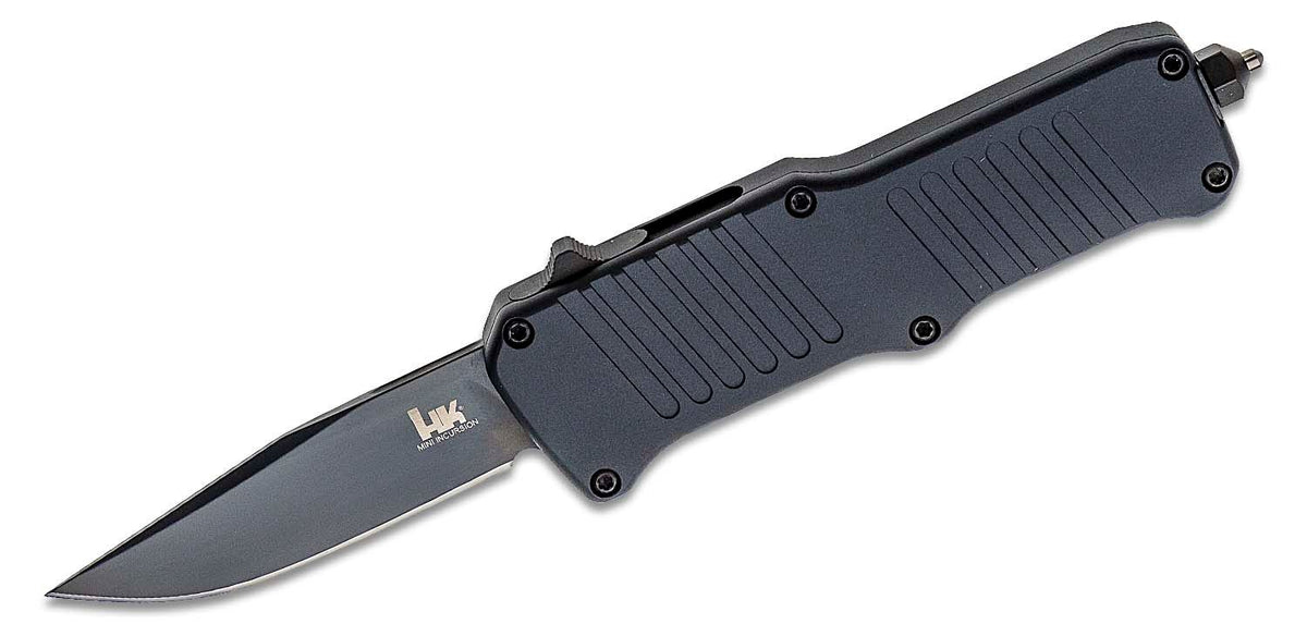HOGUE HK MINI INCURSION 2.95&quot; OTF KNIVE CLIP PT ALUM MATT BL