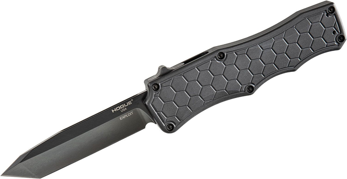 HOGUE EXPLOIT 3.5&quot; OTF AUTO AL TANTO BLADE MATTE BLK