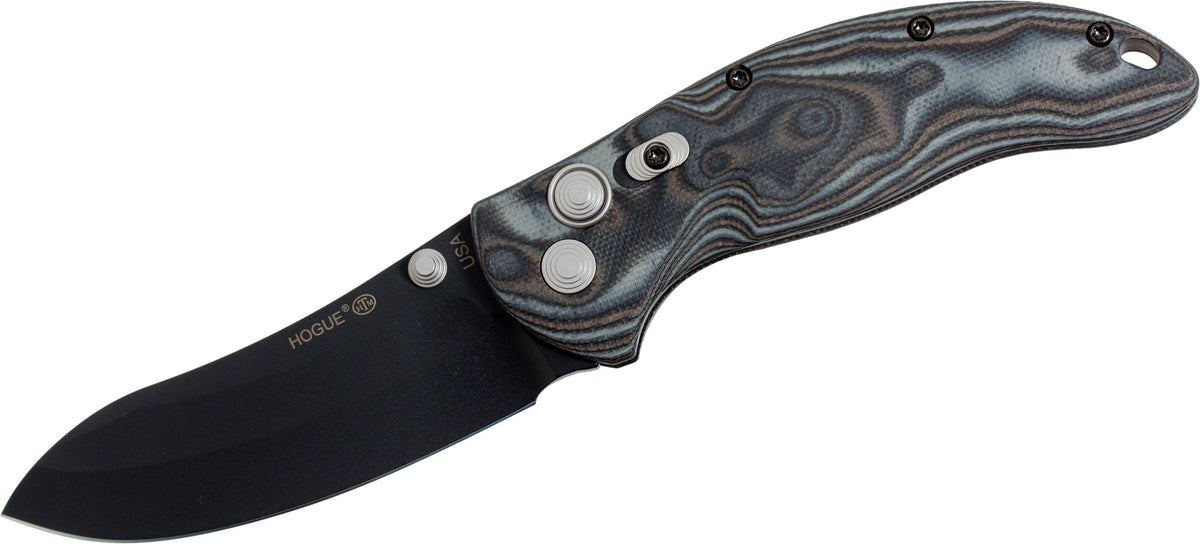 HOGUE EX-04 4&quot; FOLDER UPSWEPT BLADE G-10 G-MASCUS BLK/GREY