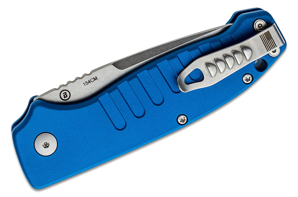 HOGUE BALLISTA-I BUTTON LOCK AUTO TANTO BLADE MATTE BLUE