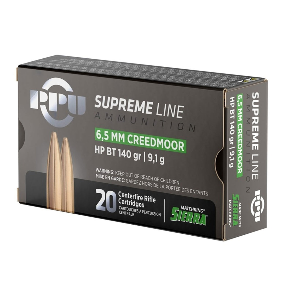 PPU SUPREME 6.5 CREEDMOOR 140GR HPBT 20RD
