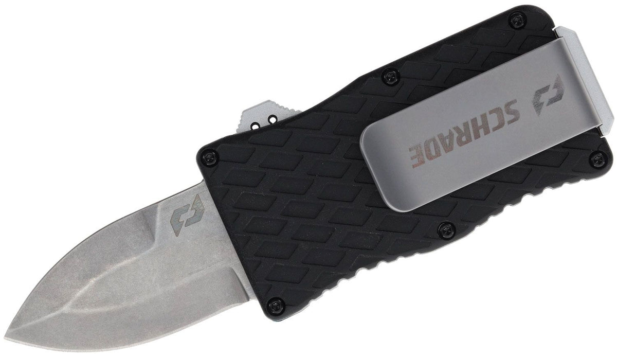 SCHRADE UPROAR MINI OTF 1.9&quot; DAGGER BLACK/SS