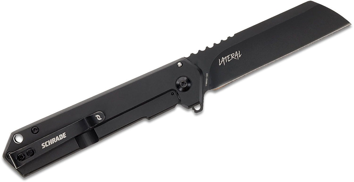 SCHRADE LATERAL FOLDER 3.25&quot; AUS-10 BLACK/GREY LAM
