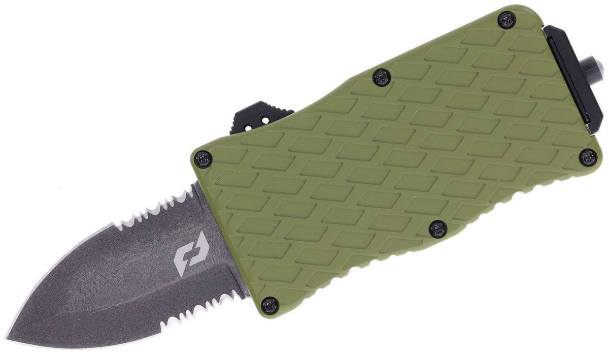 SCHRADE UPROAR MINI D/A OTF 1.9&quot; DAGGER POINT OD GREEN
