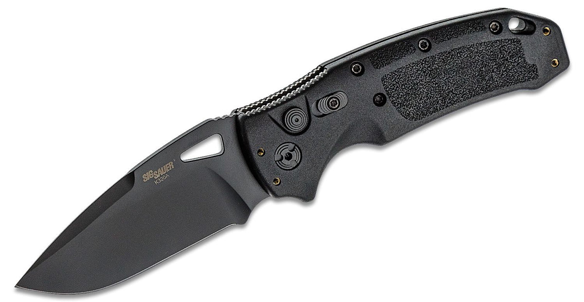 HOGUE K320A NITRON 3.5&quot; AUTO FOLDER DROP PT BLADE POLY BLK