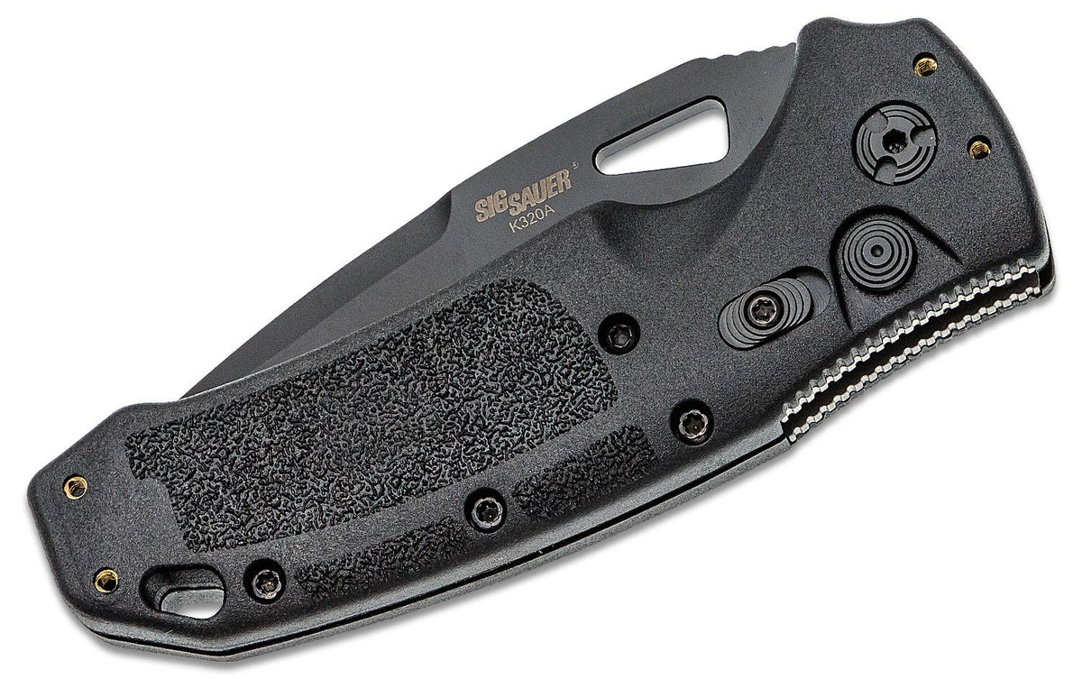 HOGUE K320A NITRON 3.5&quot; AUTO FOLDER DROP PT BLADE POLY BLK