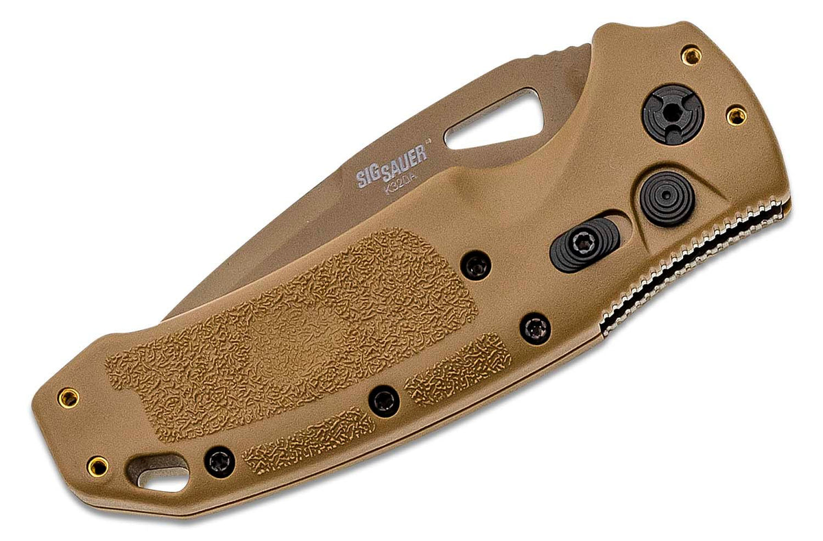 HOGUE K320A M17 3.5&quot; AUTO FOLDER DROP POINT POLY TAN