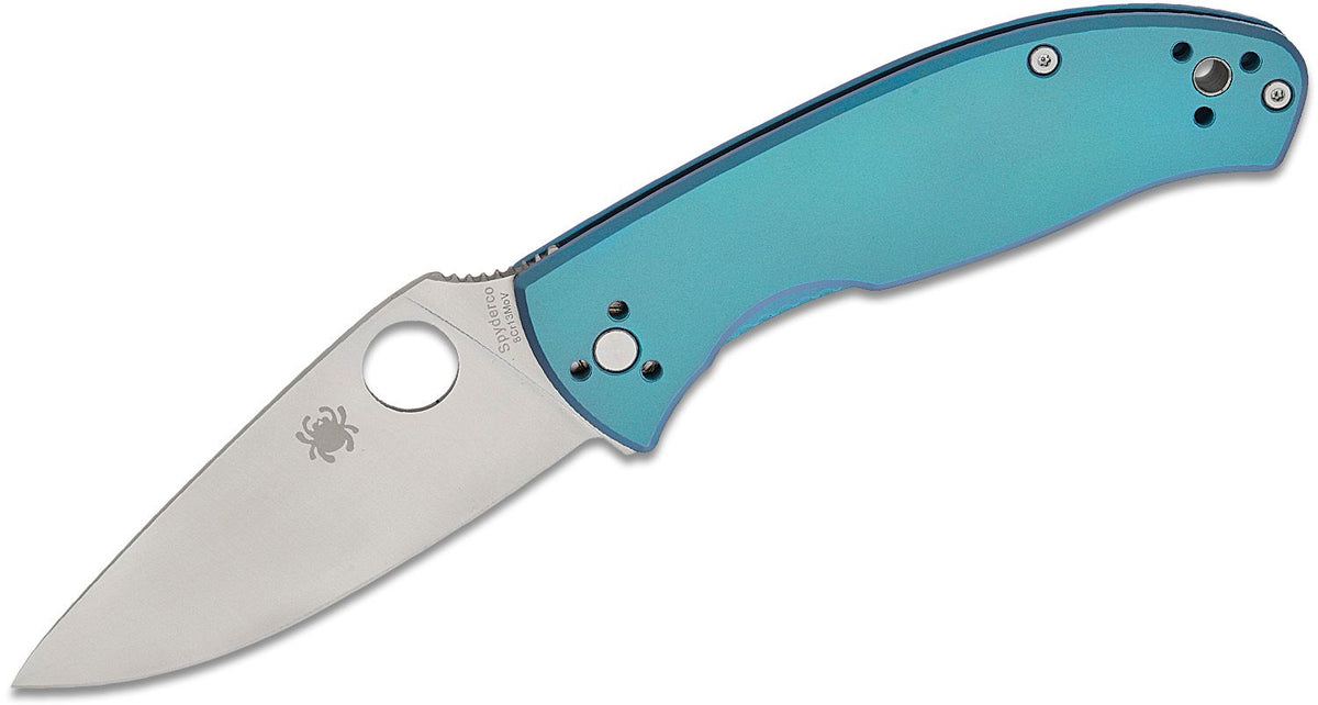 SPYDERCO TENACIOUS TI 3.35&quot; BLUE/SLV