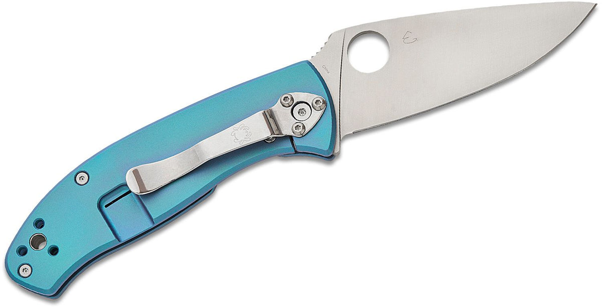 SPYDERCO TENACIOUS TI 3.35&quot; BLUE/SLV