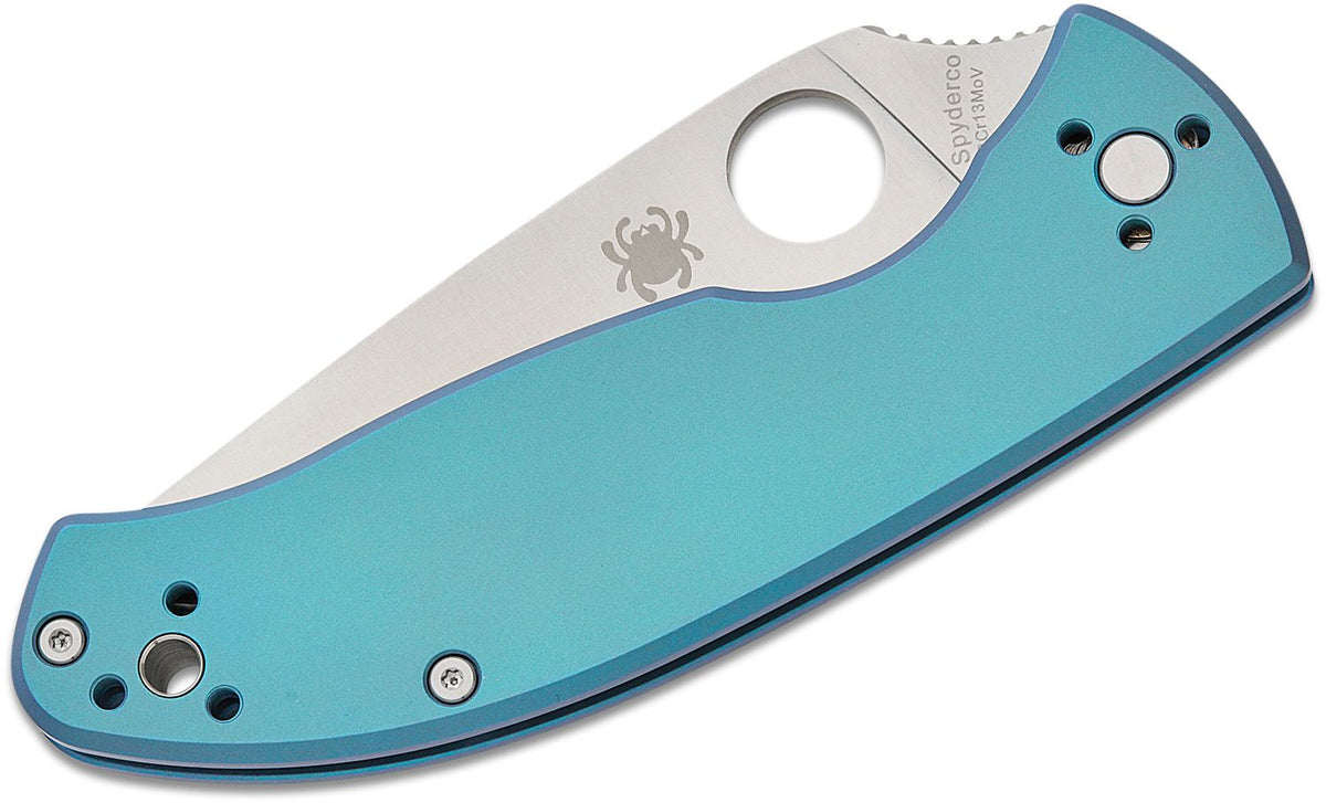 SPYDERCO TENACIOUS TI 3.35&quot; BLUE/SLV