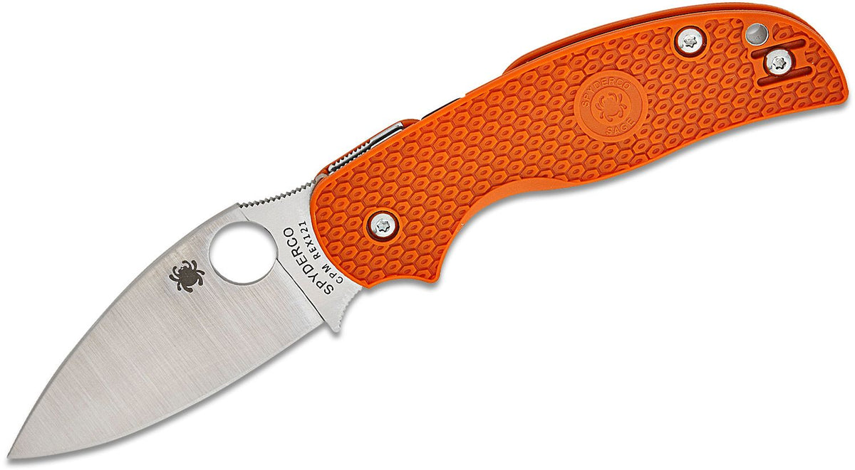 SPYDERCO SAGE 5 BRNT LTWT 3" ORG