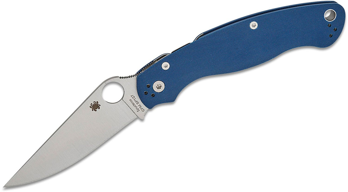 SPYDERCO MILITARY 2 G-10 4" BLUE
