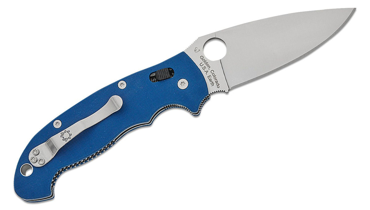 SPYDERCO MANIX 2XL G-10 3.85&quot; BLUE