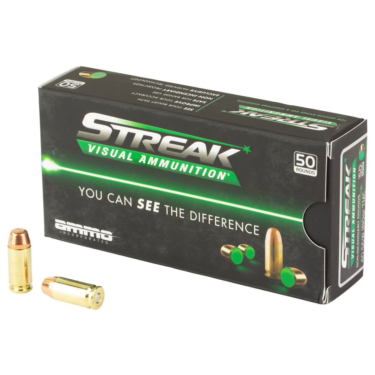STREAK GREEN 40S&amp;W 180GR TMC 50RD