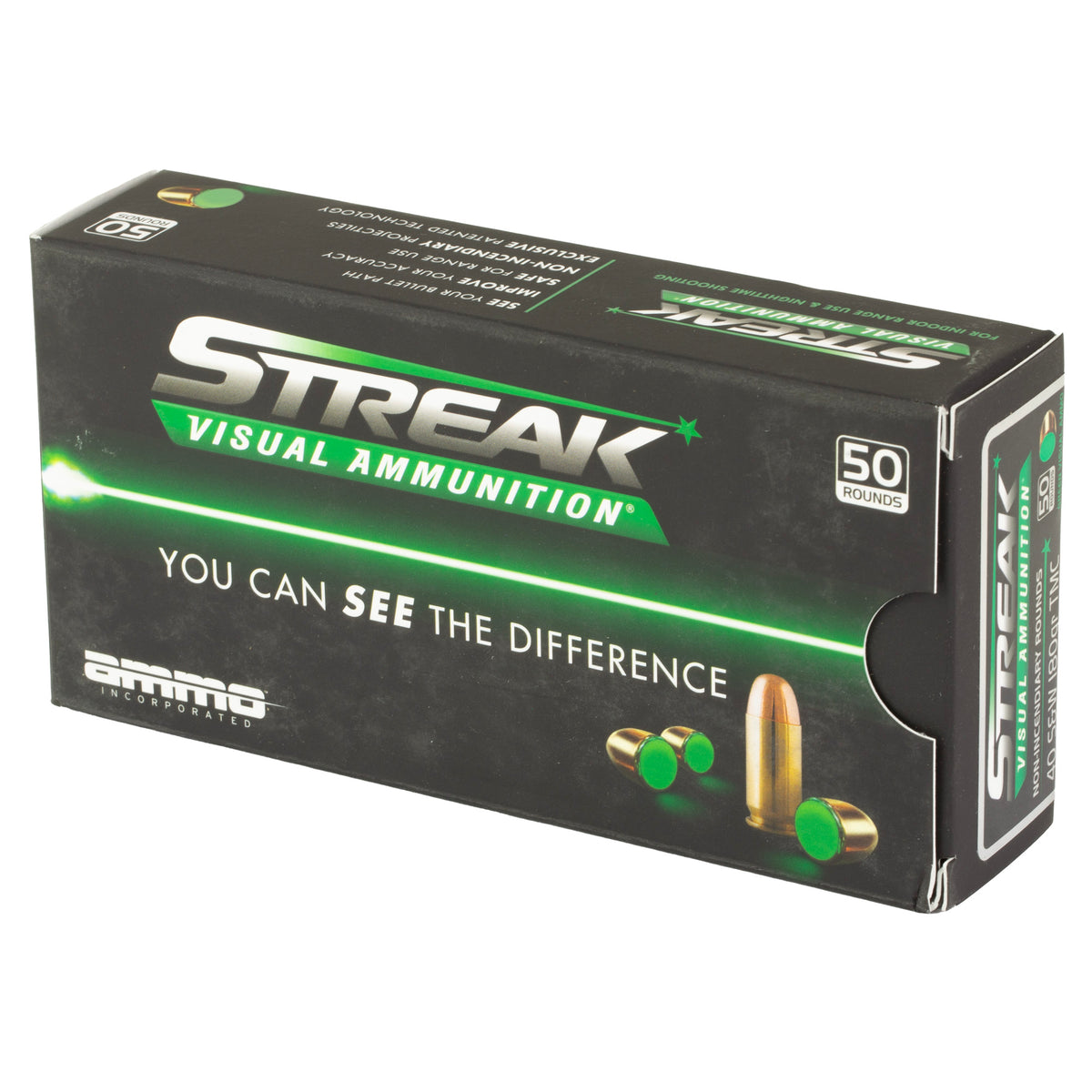 STREAK GREEN 40S&amp;W 180GR TMC 50RD