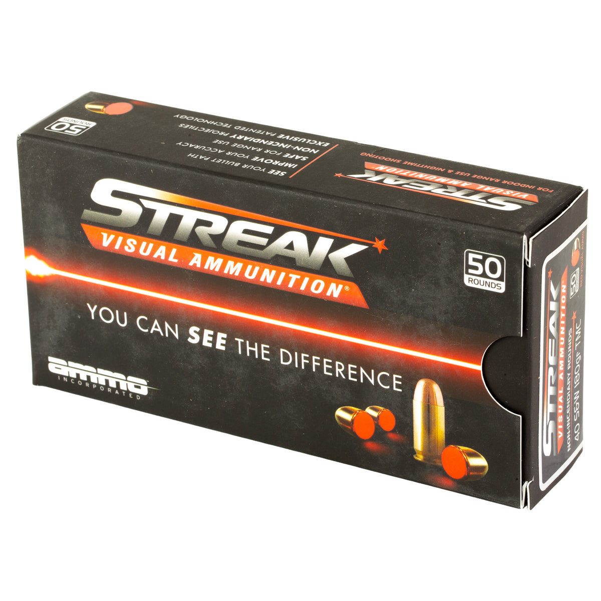 AMMO INC STREAK RED 40S&amp;W 180GR TMC 50RD