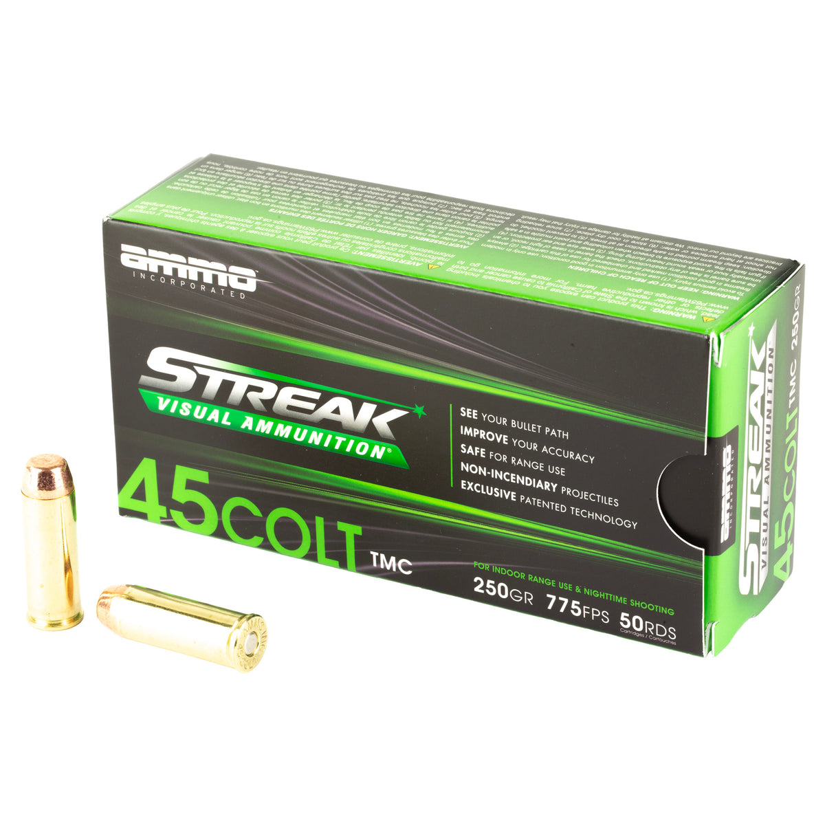 STREAK GRN 45 COLT 250GR TMC 50RD