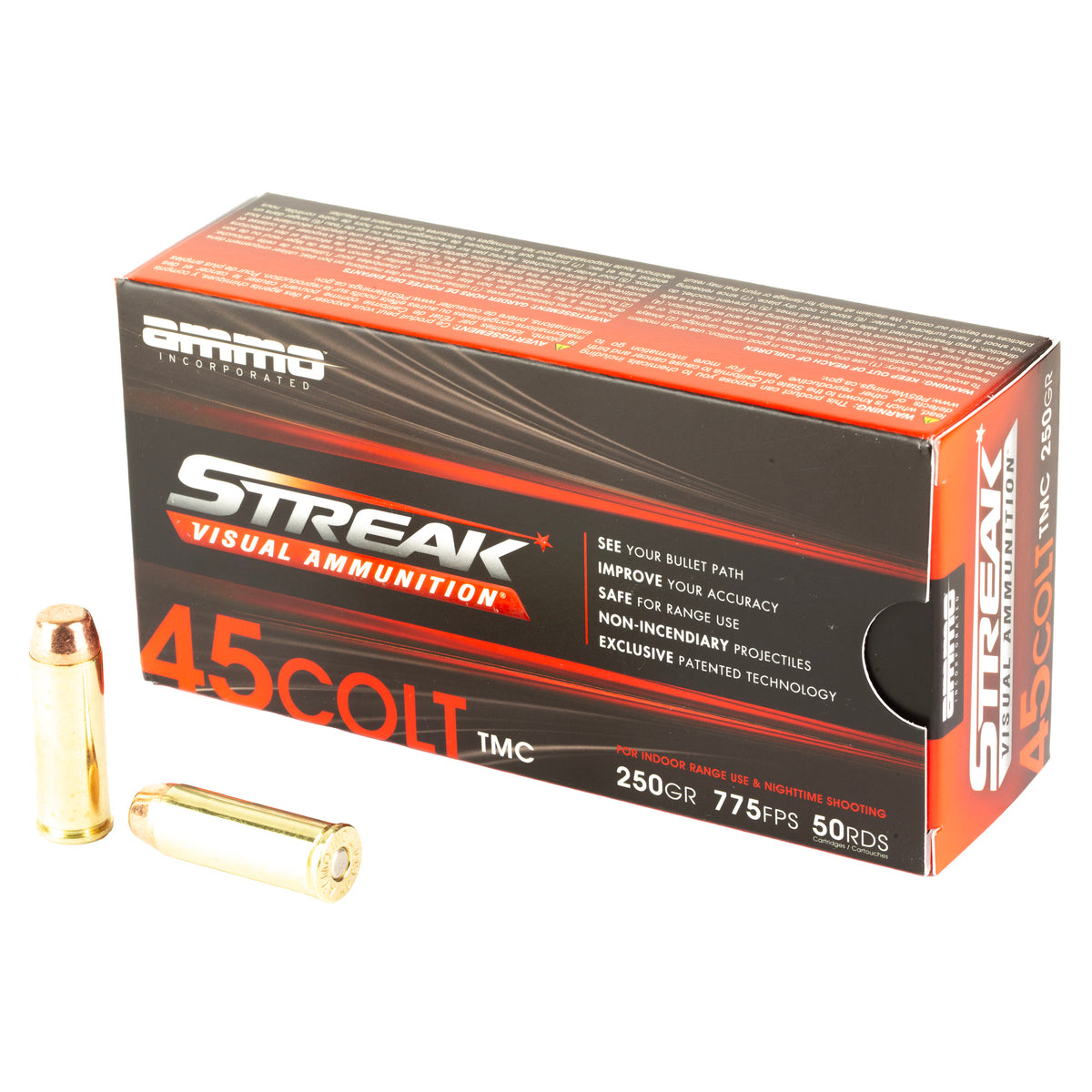 STREAK RED 45 COLT 250GR TMC 50RD