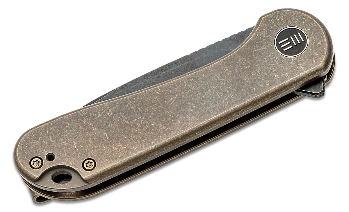 WE KNIFE ELEMENTUM 2.96" BRONZ TITANIUM/STNWSH