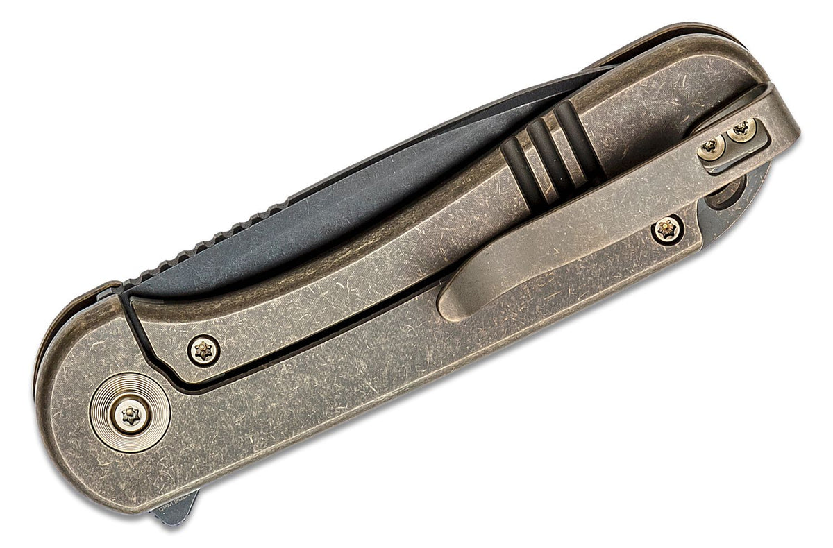 WE KNIFE ELEMENTUM 2.96" BRONZ TITANIUM/STNWSH