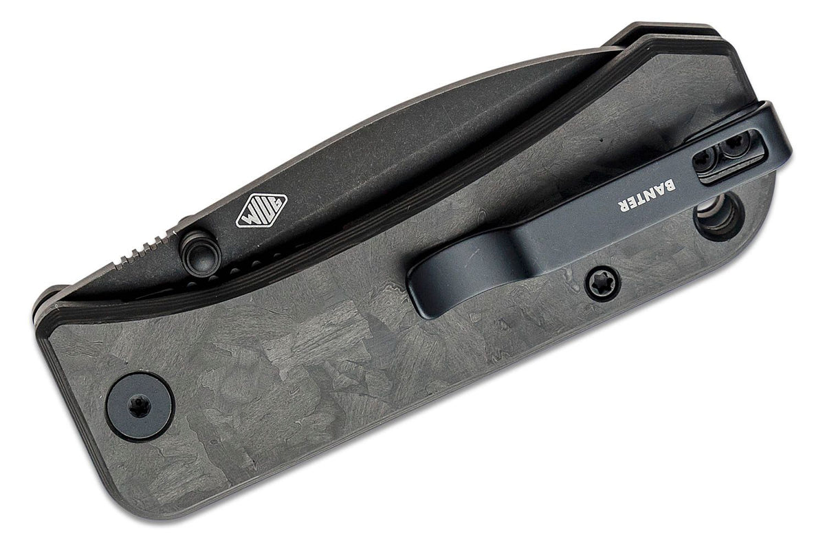 WE KNIFE BANTER 2.9" MARBLE CARBON FIBER/BLACK