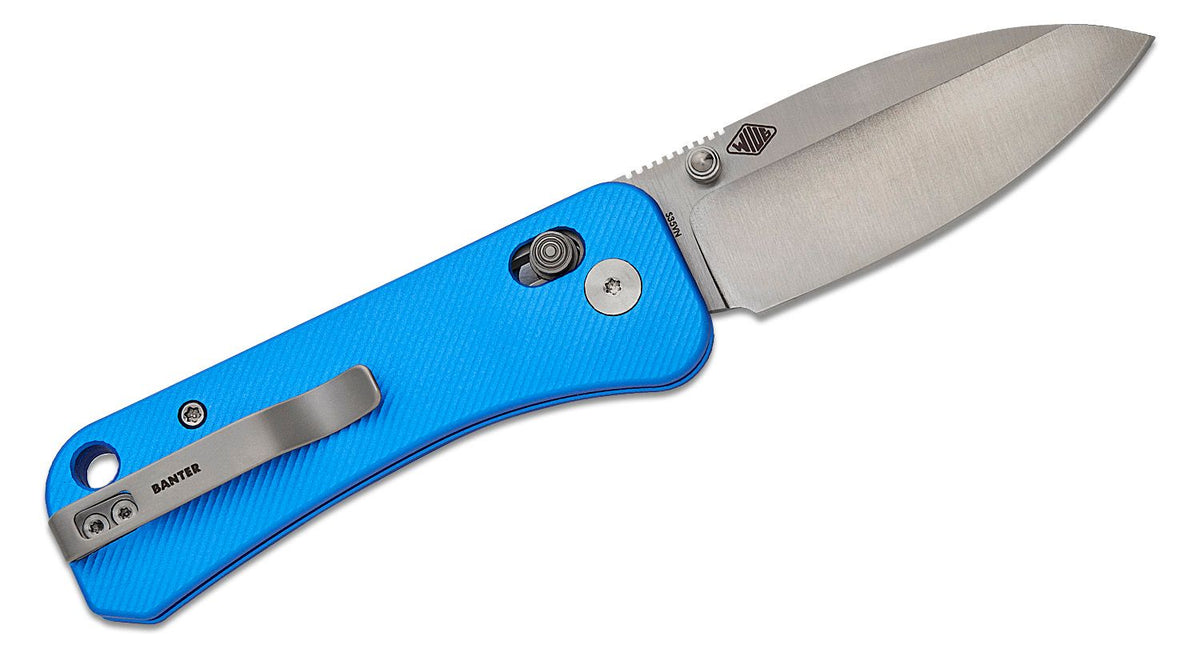 WE KNIFE BANTER 2 2.87" BLUE ALUMINUM/SATIN